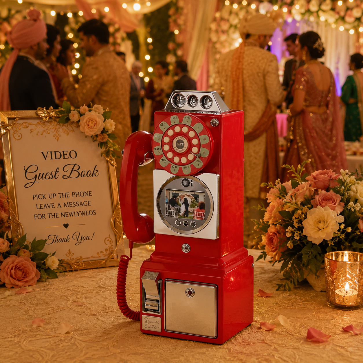 Vintage Video Guest Book Phone for Weddings | Audio & Video Message Booth | Retro Wedding Guestbook