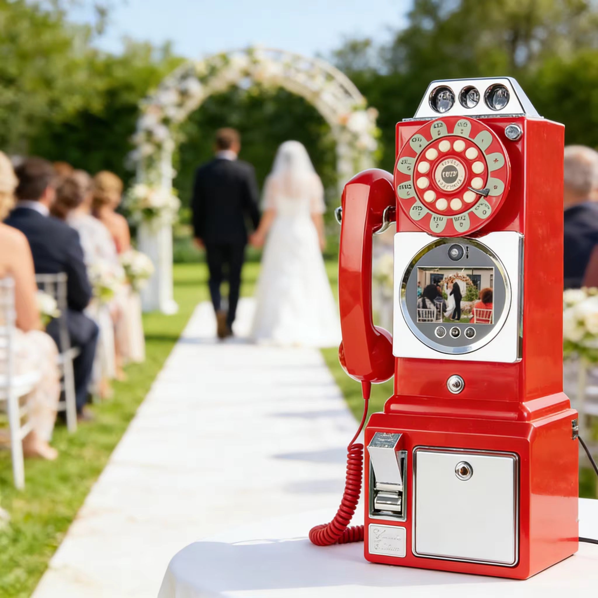 Vintage Video Guest Book Phone for Weddings | Audio & Video Message Booth | Retro Wedding Guestbook